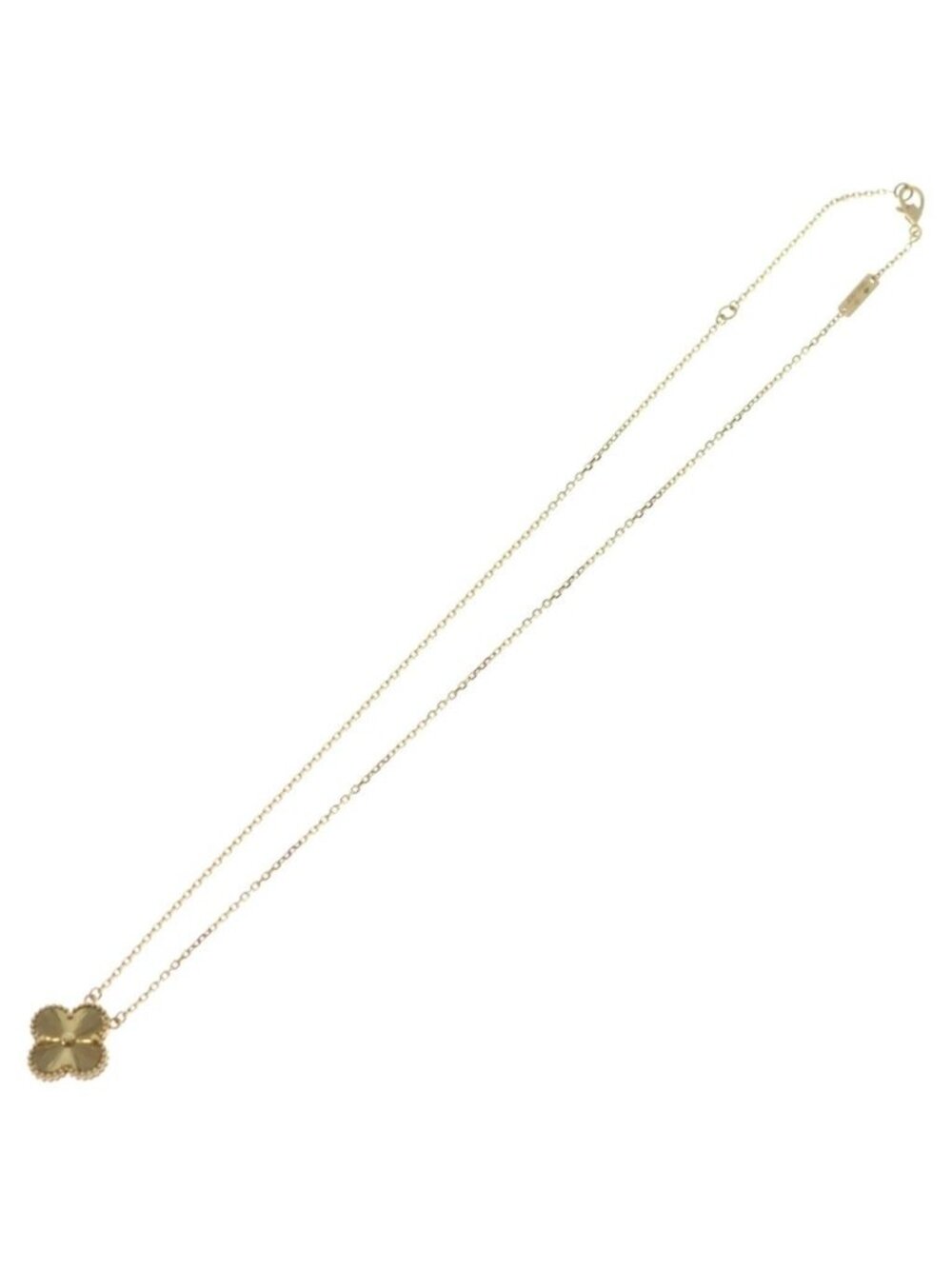 Van Cleef & Arpels Vintage Alhambra Guilloche Pendant Chain Gold - Picture 2 of 6